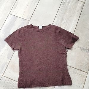 The Works New York Rich Brown 100% cashmere short sleeve size medium